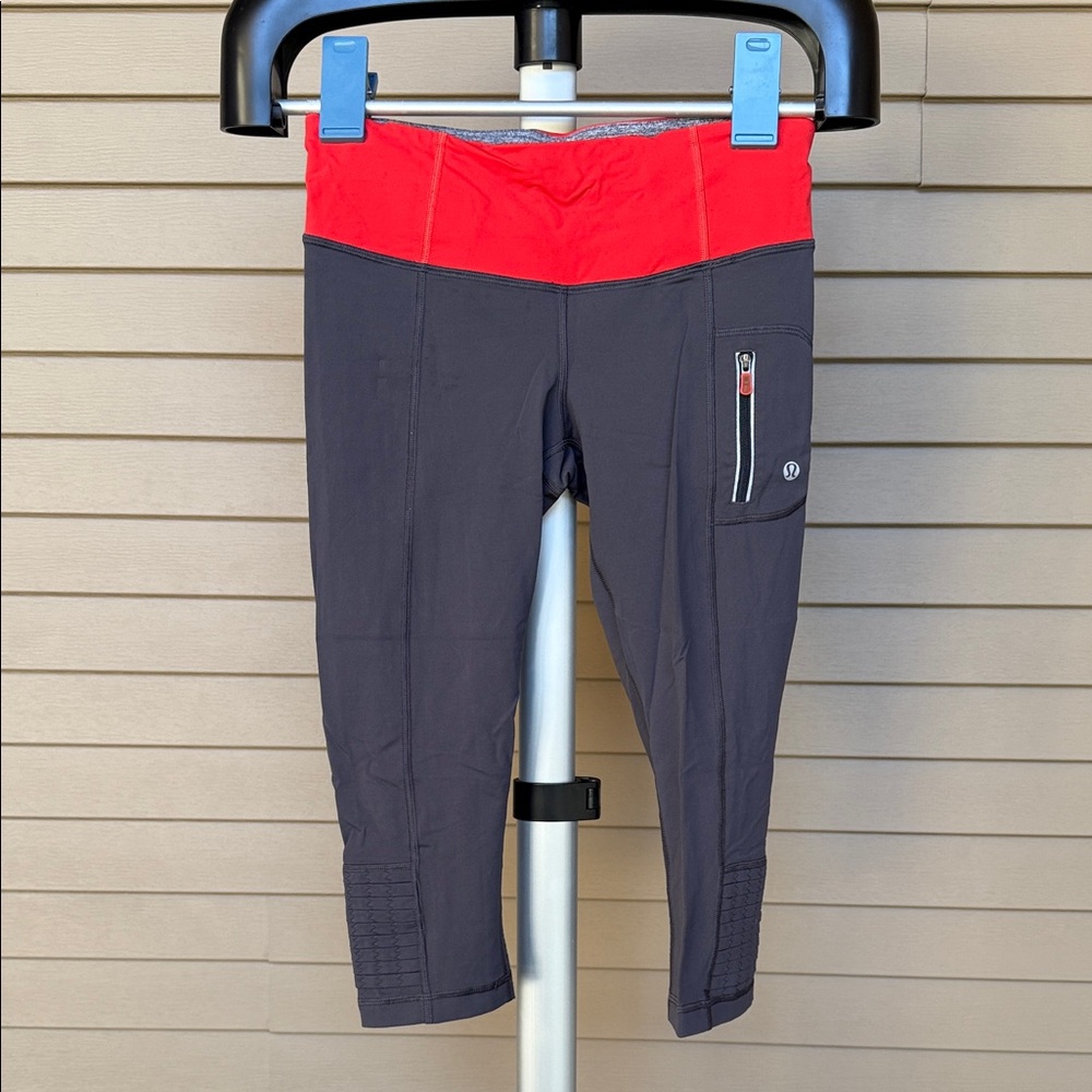 Lululemon Athletica Red and Gray Leggings